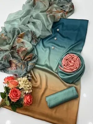 3 Pcs Women's Unstitched Digital Print Suit