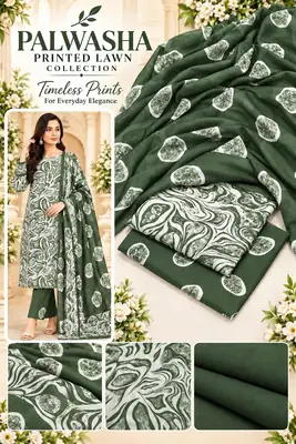 3 Pcs Women's Unstitched Digital Print Suit