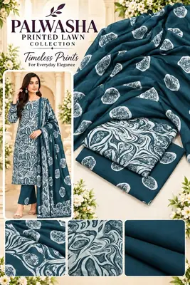 3 Pcs Women's Unstitched Digital Print Suit