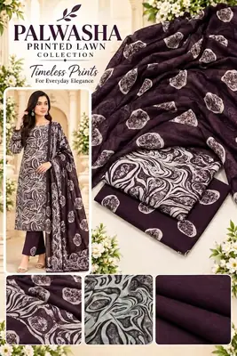 3 Pcs Women's Unstitched Digital Print Suit