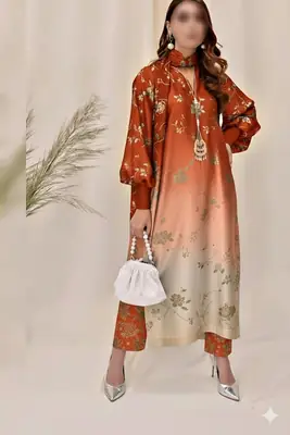 3 Pcs Women's Unstitched Digital Print Suit