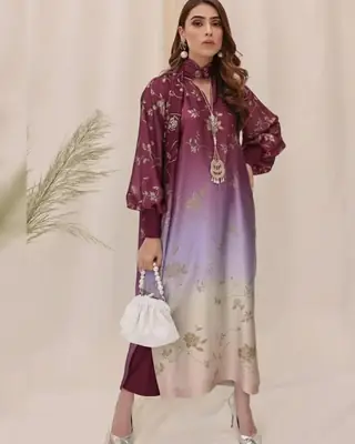 3 Pcs Women's Unstitched Digital Print Suit