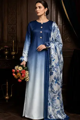 3 Pcs Women's Unstitched Digital Print Suit