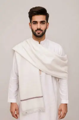 Men's Winter Wool Pashmina Shawl 2.5 Yards | Warm & Soft Traditional Winter Shawl for Men