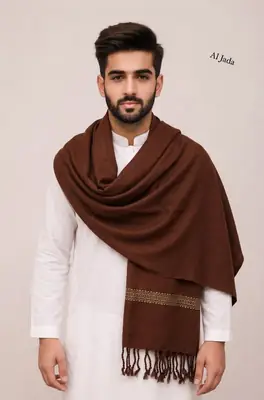 Men's Winter Wool Pashmina Shawl 2.5 Yards | Warm & Soft Traditional Winter Shawl for Men