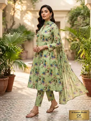 2 Pcs Women's Unstitched Printed Suit