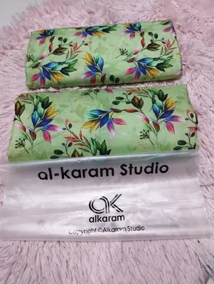 2 Pcs Women's Unstitched Printed Suit thumbnail 2