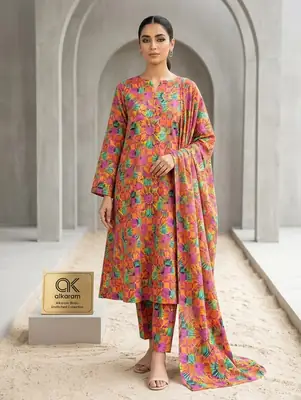 2 Pcs Women's Unstitched Printed Suit