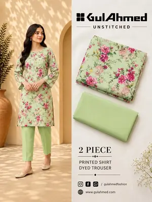 2 Pcs Women's Unstitched Digital Print Suit