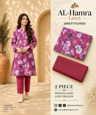 2 Pcs Women's Unstitched Digital Print Suit