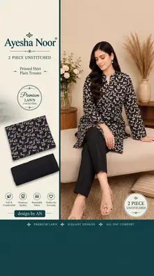 2 Pcs Women's Unstitched Digital Print Suit