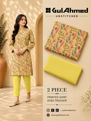 2 Pcs Women's Unstitched Digital Print Suit