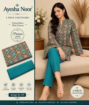 2 Pcs Women's Unstitched Digital Print Suit