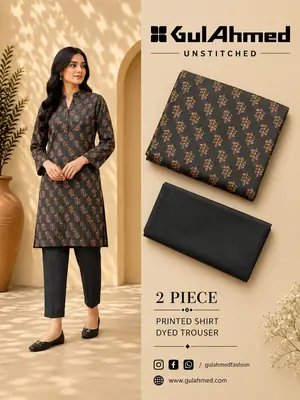 2 Pcs Women's Unstitched Digital Print Suit