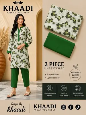 2 Pcs Women's Unstitched Digital Print Suit