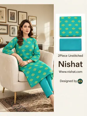 2 Pcs Women's Unstitched Digital Print Suit