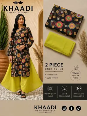 2 Pcs Women's Unstitched Digital Print Suit