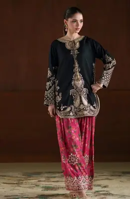 2 Pcs Women’s Stitched Lawn Embroidered Suit