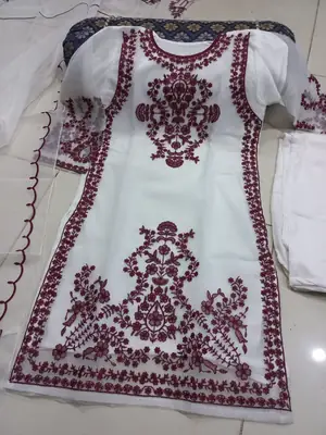 Women's Heavy Embroidered Organza 3 Piece Suit with Embroidered Dupatta – Luxury Party Wear Dress | Eid & Wedding Collection thumbnail 4