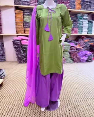 3 Pcs Women’s Stitched Cotton Plain Suit thumbnail 7