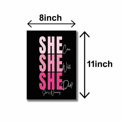 Girls Makeup Wall Art Set 6 Pcs 8x11 MDF Multicolor thumbnail 3