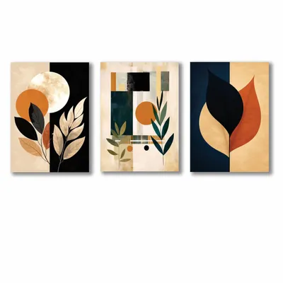 Abstract Art Wall Art 3Pcs 8x11 MDF Multicolor thumbnail 4