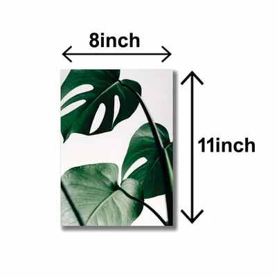Abstract Green Leaf Wall Art Set 6Pcs 8x11 Inch thumbnail 3