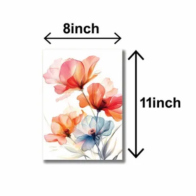 5 Pcs Floral Wall Art Paintings 8x11 Multicolor thumbnail 3