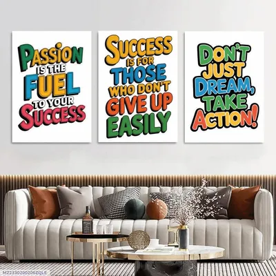 3 Pcs Multicolor Alphabets Wall Art 8x11 Inch