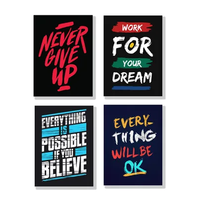 4 Pcs Multicolor Alphabets Wall Art 8x11 Inch thumbnail 2