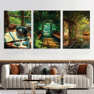 3 Piece Wooden Wall Art Set Multicolor 8x11 Inch