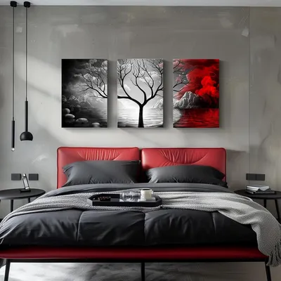 3Pcs Tree Design Wall Art 8x11 MDF Multicolor thumbnail 2