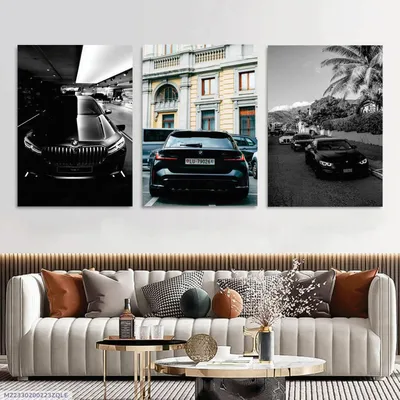 3 Pcs Cars Wall Art Set 8x11 MDF Multicolor