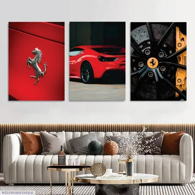 3 Pcs Ferrari & McLaren Wall Art Set 8x11 Inch