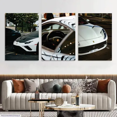 3 Pcs Cars Wall Art Set 8x11 MDF Multicolor