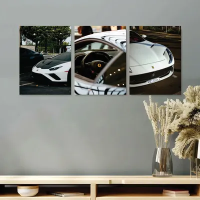 3 Pcs Cars Wall Art Set 8x11 MDF Multicolor thumbnail 2