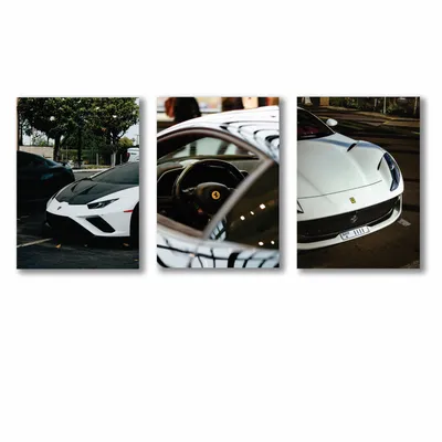 3 Pcs Cars Wall Art Set 8x11 MDF Multicolor thumbnail 4