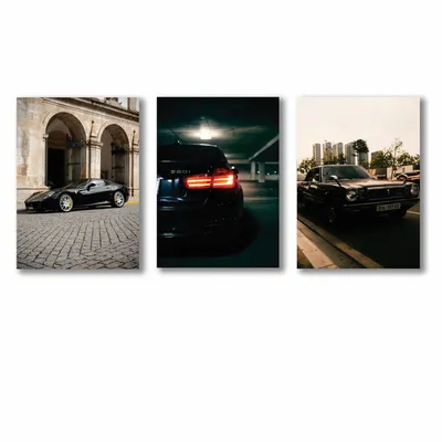 3 Pcs Cars Wall Art Set 8x11 MDF Multicolor thumbnail 4