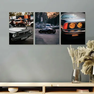 3 Pcs Cars Wall Art Set 8x11 MDF Multicolor thumbnail 2