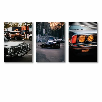 3 Pcs Cars Wall Art Set 8x11 MDF Multicolor thumbnail 4