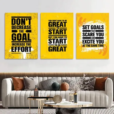 3 Pcs Motivational Wall Art Set 8x11 Multicolor thumbnail 2