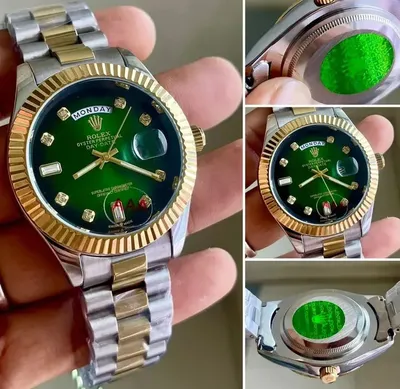 Unisex Green Dial 41mm Stainless Steel Watch thumbnail 3