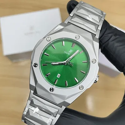 Hublet Premium Watch – Luxury Diamond Cut Chain – Green Dial thumbnail 7