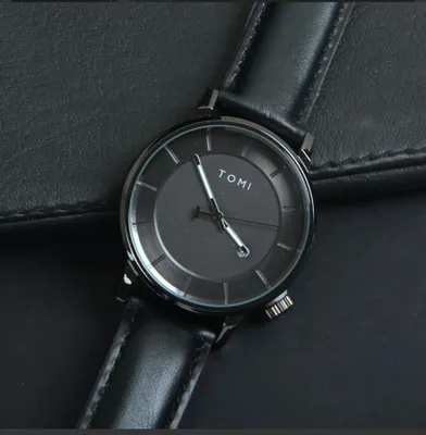 TOMI T-071 Watch For Men Date Quartz Round Shape With Leather Strap thumbnail 6