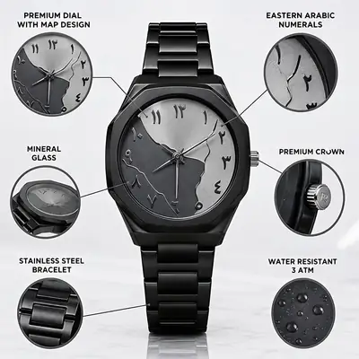 Black Aura Men's Imported Quality Watch Chain Strap thumbnail 4