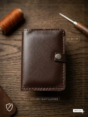 Premium Vintage Leather Card Holder Wallet – Compact & Stylish thumbnail 3