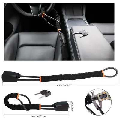 1 Pc Visibility Car Wheel Lock Universal Anti-Theft Steering Wheel Lock thumbnail 4