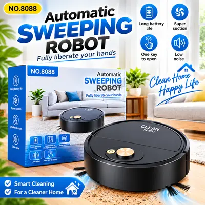 Automatic Sweeping Robot Vacuum Cleaner – Smart Floor Cleaning Robot with Powerful Suction, Low Noise & Long Battery Life