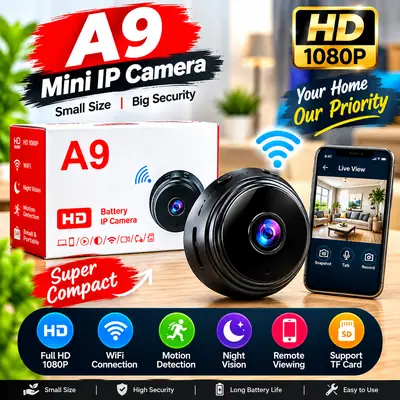 A9 Mini HD Battery IP Camera – Wireless WiFi Security Camera with SD Card Support