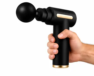 Bluedea BLD-720 Deep Tissue Massage Gun | 6 Speed Levels | 4 Massage Heads | Rechargeable Portable Muscle Massager | Low Noise | Black & Gold thumbnail 3